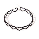 Collar Punk Goth Heart Choker Necklace Harajuku Handmade PU Leather Chain