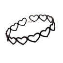 Collar Punk Goth Heart Choker Necklace Harajuku Handmade PU Leather Chain