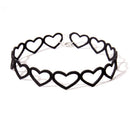 Collar Punk Goth Heart Choker Necklace Harajuku Handmade PU Leather Chain