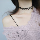Collar Punk Goth Heart Choker Necklace Harajuku Handmade PU Leather Chain