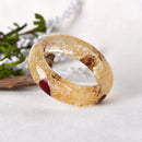 Vintage Dried Flower Pressed Bracelet Clear Lucite Bangle Bracelet for Women