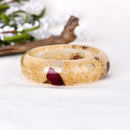 Vintage Dried Flower Pressed Bracelet Clear Lucite Bangle Bracelet for Women