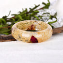 Vintage Dried Flower Pressed Bracelet Clear Lucite Bangle Bracelet for Women