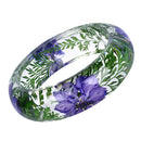 Fashion Jewelry Women Transparent Plastic Bangle Bracelet Dry Flower Inside