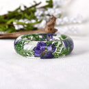 Fashion Jewelry Women Transparent Plastic Bangle Bracelet Dry Flower Inside