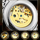 Men's Gold Stainless Steel Automatic Mechanical Wristwatch Men Luminous Watch