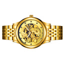 Men's Gold Stainless Steel Automatic Mechanical Wristwatch Men Luminous Watch