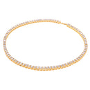 MenÂ’s Hip Hop Luxury Fully Iced Out Gold Square Stone Tennis Chain Necklace 1 Row 25 inches Long