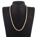 MenÂ’s Hip Hop Luxury Fully Iced Out Gold Square Stone Tennis Chain Necklace 1 Row 25 inches Long
