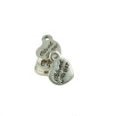 50 Pieces Beloved mother Inspiration Heart DIY Charm Pendants Tibetan Silver