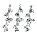 20 Pieces Tibetan Silver Tree Branch Leaf Charms Pendants Jewelry DIY Making