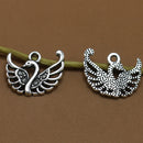 Lots of 50 Tibetan Silver Swan Pendant For Necklace Bracelet Jewelry Findings DIY Making