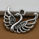 Lots of 50 Tibetan Silver Swan Pendant For Necklace Bracelet Jewelry Findings DIY Making