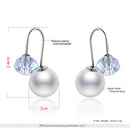 Exquisite Cute Handmade Elegant Ornament Accessories Stud Earrings Jewelry White Gold Plated Plastic Bead Ball Charm Cute Women Lady