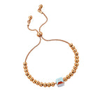 1 Piecce Adjustable Transparent Charm Glass Stone Alloy Rose gold Lots Beads Style Bracelet Fashion New Jewelry for Western Women Girls