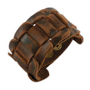 Handmade Punk Rock PU Leather Braided Joint Bracelet Belt Biker Bracelet