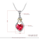 Fashion Women Heart Crystal Rhinestone Silver Chain Pendant Necklace Charm
