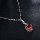 Fashion Women Heart Crystal Rhinestone Silver Chain Pendant Necklace Charm