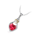 Fashion Women Heart Crystal Rhinestone Silver Chain Pendant Necklace Charm