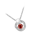 Gorgeous Fashion New Popular Western Women Charm 0.51inch Cubic Red Zircon Inside Ring shape Chain necklace Ornament