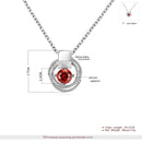 Gorgeous Fashion New Popular Western Women Charm 0.51inch Cubic Red Zircon Inside Ring shape Chain necklace Ornament