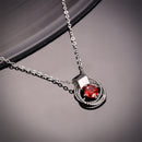 Gorgeous Fashion New Popular Western Women Charm 0.51inch Cubic Red Zircon Inside Ring shape Chain necklace Ornament