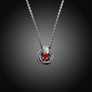 Gorgeous Fashion New Popular Western Women Charm 0.51inch Cubic Red Zircon Inside Ring shape Chain necklace Ornament