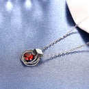 Gorgeous Fashion New Popular Western Women Charm 0.51inch Cubic Red Zircon Inside Ring shape Chain necklace Ornament