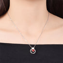 Gorgeous Fashion New Popular Western Women Charm 0.51inch Cubic Red Zircon Inside Ring shape Chain necklace Ornament