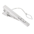 Gentleman Silver Brass Necktie Tie Clip Bar Clasp Practical Plain With Chain