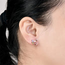 1 Pair Elegant Lady Crystal Zircon Swan Ear Stud Earrings Rose Gold Plated