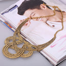 Women Retro Large Pendant Choker Chunky Statement Chain Bib Necklace Jewelry