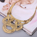 Women Retro Large Pendant Choker Chunky Statement Chain Bib Necklace Jewelry