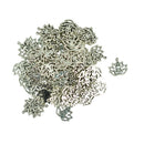 50 Pieces Tibetan Silver Filigree Yoga Hollow Lotus Flower Charms DIY Making