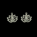 50 Pieces Tibetan Silver Filigree Yoga Hollow Lotus Flower Charms DIY Making