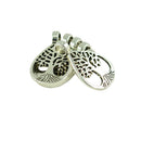 20 Pieces Antique Silver Tree of Life Beads Hollow Out Charms Pendants DIY Craft Gift