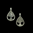 20 Pieces Antique Silver Tree of Life Beads Hollow Out Charms Pendants DIY Craft Gift