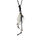 Charms Leaf Beads Pendant Wax Cord Necklace Bohemian Ethnic Antique Silver