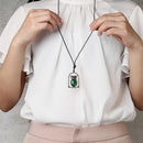 Women Vintage Green Gemstone Owl Pendant Necklace Long Sweater Chain