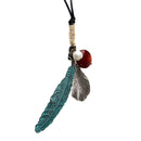 Women Vintage Alloy Leaf Pendant Necklace Adjustable PU Leather Chain
