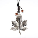 Stylish Vintage Classic Silver Elegant NaturalCharm Maple Leaf Pendant Necklace Accessories Sweater Chain for Women Girls