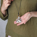 Stylish Vintage Classic Silver Elegant NaturalCharm Maple Leaf Pendant Necklace Accessories Sweater Chain for Women Girls