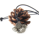 Women Girls Solitaire Fashion Retro Vintage Five Silver Plated Lotus Root Pendant Long Black Sweater Chain Necklace Jewelry
