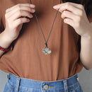 Women Girls Solitaire Fashion Retro Vintage Five Silver Plated Lotus Root Pendant Long Black Sweater Chain Necklace Jewelry