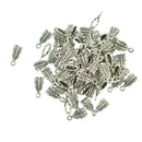 100 Pieces Tibetan Silver Zinc Alloy Feather Bail Jewelry Making Charm Pendant 14 x 6 x 5mm