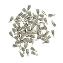 100 Pieces Tibetan Silver Zinc Alloy Feather Bail Jewelry Making Charm Pendant 14 x 6 x 5mm