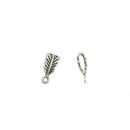 100 Pieces Tibetan Silver Zinc Alloy Feather Bail Jewelry Making Charm Pendant 14 x 6 x 5mm