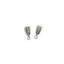 100 Pieces Tibetan Silver Zinc Alloy Feather Bail Jewelry Making Charm Pendant 14 x 6 x 5mm