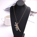 Clear Glass Charm Crystal Ball Full Rhinestone Embed Butterfly Angel Fairy Wind Pendant Women Girls Hot Elegant necklace 1 piece