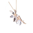 Clear Glass Charm Crystal Ball Full Rhinestone Embed Butterfly Angel Fairy Wind Pendant Women Girls Hot Elegant necklace 1 piece